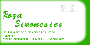 roza simoncsics business card